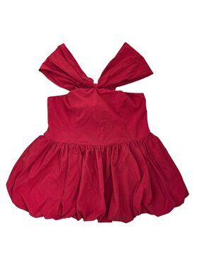 Anthropologie Extro&Vert Red Dress Bubble Mini Cocktail Christmas Holiday 2X